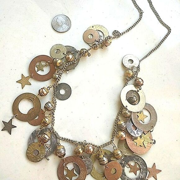 Festive Mixed Metals Artisan Necklace - Picture 3 of 4